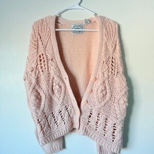 Nuggets Vintage Women's Pink Knit Cardigan Sweater